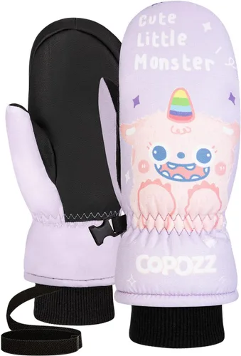 COPOZZ Guantes de esquí para niños, 3M Thinsulate con aislamiento térmico para niños, guantes de nieve resistentes al viento y cálidos guantes de