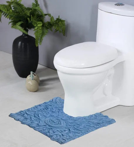 Miniatura 148 de Home Weavers Bell Flower Collection - Tapetes de baño copetudos 100 % algodón, extrasuaves y absorbentes, antideslizantes, lavables a máquina, lino