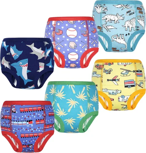 Miniatura 8 de MooMoo Baby Ropa interior de entrenamiento para niños y niñas, pantalones de entrenamiento absorbentes para niñas 2T-7T Azul (paquete de 8)