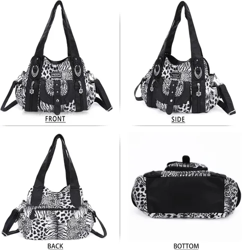 Miniatura 3 de Angel Barcelo Bolsos de mano de moda espaciosos para mujer, bolsos de hombro para mujer, bolso de cuero lavado