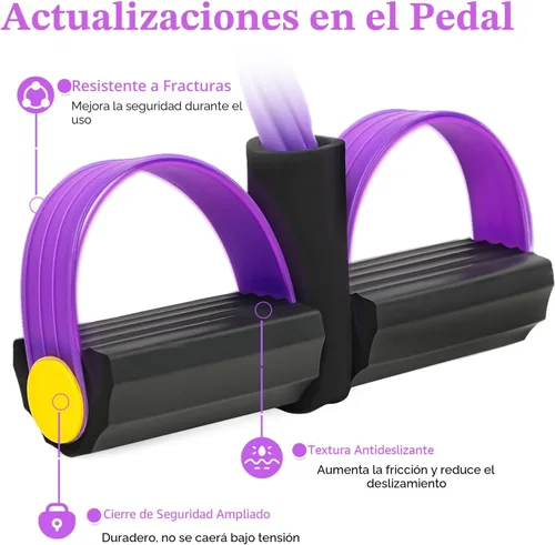 Miniatura 4 de Pedal Resistance Bands with Handles, Upgrade 6-Tubes Elastic Bands for Exercise, Natural Rubber Foot Pedal Resistance Bands, Multifunction Fitness