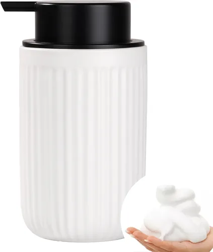 Miniatura 16 de BosilunLife Dispensador de Jabón de Manos de Espuma - Dispensador de Jabón de Espuma de Cerámica para Baño de 12 oz Dispensador de Jabón Líquido