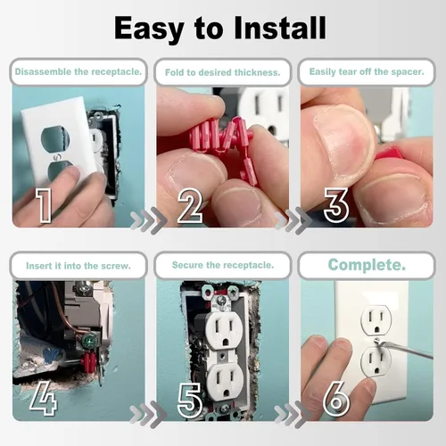 Miniatura 4 de Espaciadores de Tomacorriente para Caja Eléctrica, RonJea 48 PCS Espaciadores de Interruptor y Receptáculo para Reparar Enchufe de Tomacorriente