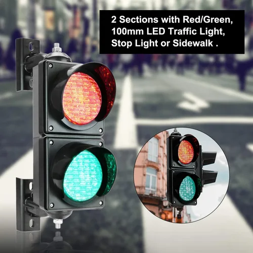 Miniatura 5 de BBMI Luz de tráfico de 3.937 in (4 pulgadas), DC9-36V señal de parada y marcha rojo/verde, carcasa de PC, impermeable, IP65, luz de advertencia