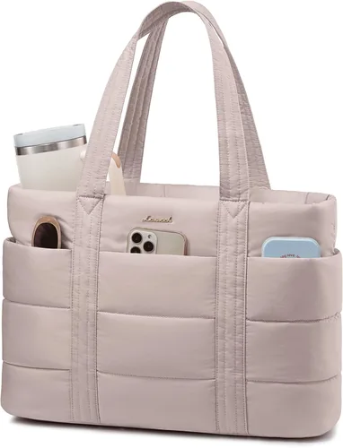 LOVEVOOK: bolsa de mano para mujer, bolsa de trabajo grande acolchada para laptop, bolsa de viaje ligera con cremallera, regalos para mujer