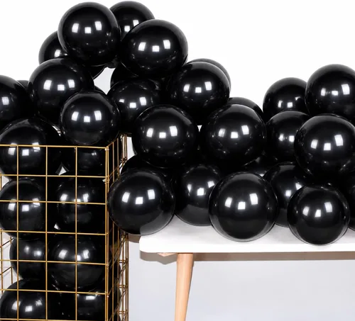 100 globos metálicos cromados negros de látex de 12 pulgadas, globos gruesos brillantes para decoración de fiestas