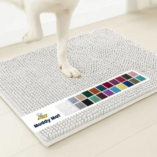 Miniatura 9 de Muddy Mat® Mostrado en la televisión - Tapete de microfibra súper absorbente para puerta de perro para patas fangosas, antideslizante y lavable