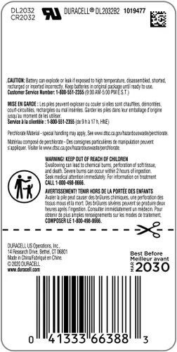 Miniatura 2 de Duracell Batería de litio 2032, paquete de 1 unidad (paquete de 1) características de seguridad para niños, compatible con Apple AirTag, llavero
