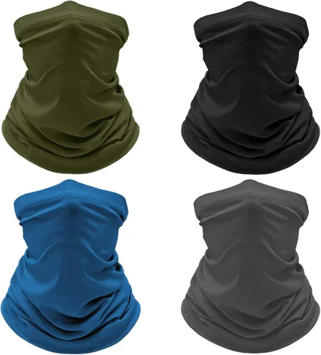Miniatura 8 de Paquete de 4 polainas refrescantes para el cuello, máscara facial con protección contra el polvo y los rayos UV, bufanda para hombres y mujeres