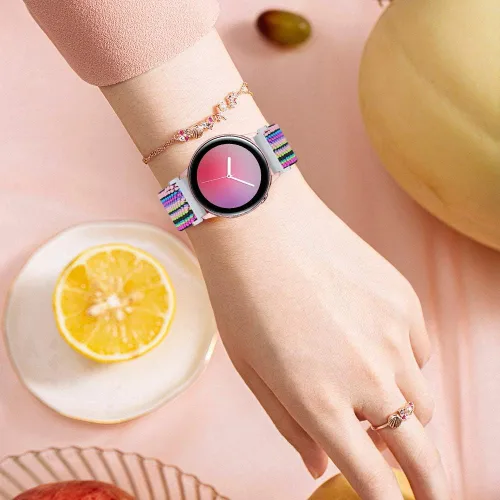 Miniatura 5 de RuenTech Correa elástica para reloj compatible con Amazfit Bip 3/Bip 3 Pro/Bip Lite/Bip S/Bip U/Pop, correas ajustables de nailon elástico de 0.787