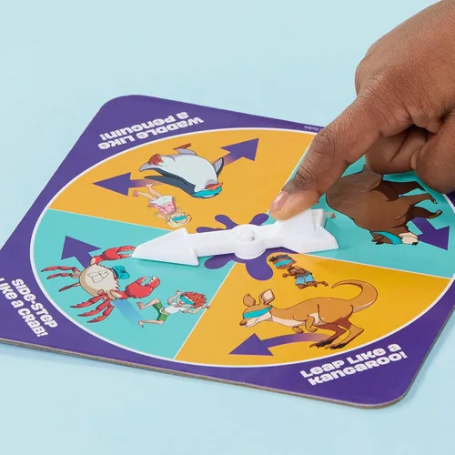 Miniatura 10 de Hasbro Gaming ¡No pises en eso! Juego preescolar I Juego de fiesta de caca con venda en los ojos Spinner con 8 divertidos movimientos de animales