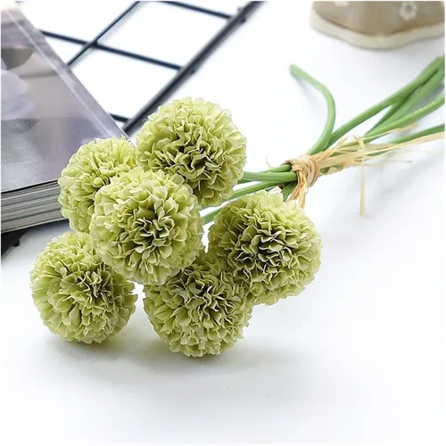 Miniatura 6 de HEXEH Artificial Flowers 6Pcs/Bundle mini Chrysanthemum Flower Ball Silk Artificial Flowers for Wedding Decoration Bridal Flores Decoration Bouquets