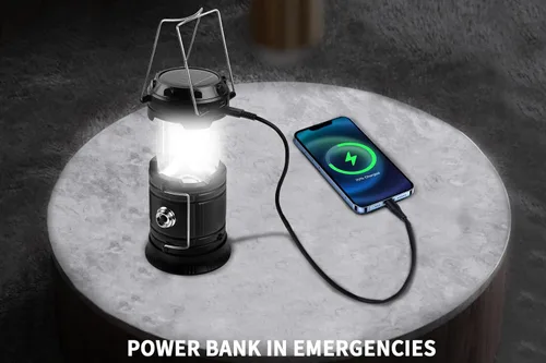 Miniatura 5 de KunHe Paquete de 12 Linternas LED de Camping Plegables Portátiles de 1800mAh Ligeras Impermeables Recargables por USB Kits de Linternas LED