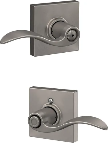 Miniatura 33 de SCHLAGE - Manija de puerta Accent con cerradura de paso libre para pasillo y armario en bronce antiguo - F10 ACC 716 Bronce Envejecido