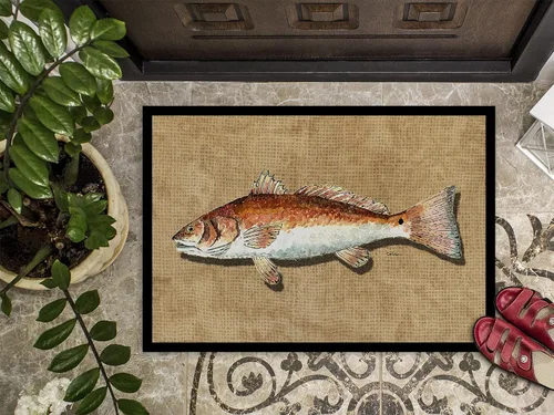 Miniatura 3 de Caroline's Treasures 8807MAT - Felpudo de 18 x 27 pulgadas, diseño de pez rojo, para interiores y exteriores, para entrada, antideslizante, lavable