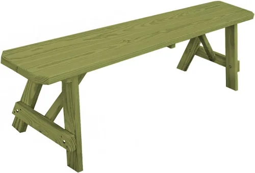 Miniatura 14 de Furniture Barn USA Banco tradicional de pino tratado a presión de 2 pies, tinte de cedro