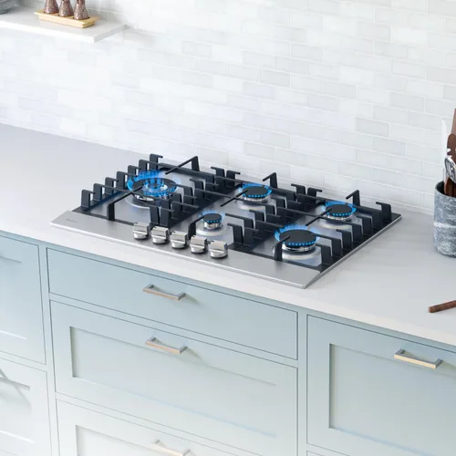 Miniatura 2 de Rangaire RCG301S - Placa de cocina de gas de 30 pulgadas, acero inoxidable, quemadores sellados, rejillas de hierro fundido, controles de quemador