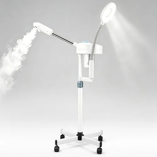 Miniatura 9 de Artist hand Vaporizador facial profesional 4 en 1, vaporizador facial caliente y frío con lámpara de aumento LED 5X, vaporizador esteticista