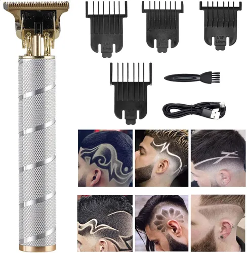 Miniatura 16 de Cortadora de pelo profesional para hombres y mujeres, inalámbrica, recargable, recortadora de pelo, kit de aseo de corte de cuerpo de metal