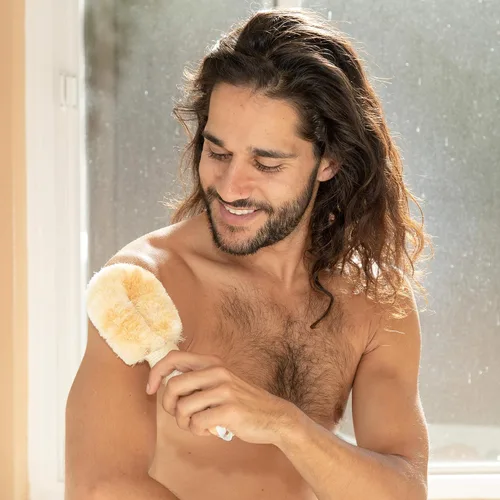 Miniatura 3 de GranNaturals Cepillo de sisal para piel y cuerpo para baño y ducha Fibras naturales para mejorar la circulación sanguínea, exfoliar la piel
