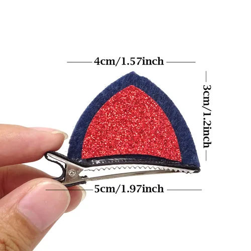 Miniatura 2 de Honbay Pinzas para el pelo con orejas de gato con lentejuelas brillantes, 10 unidades (5 pares) lindas pinzas para el pelo de cocodrilo de animales