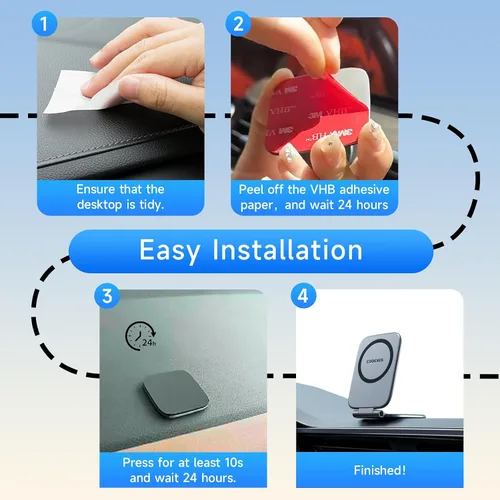 Miniatura 8 de Soporte magnético para teléfono para automóvil, soporte MagSafe para automóvil con imanes fuertes de doble cara, soporte ajustable para teléfono