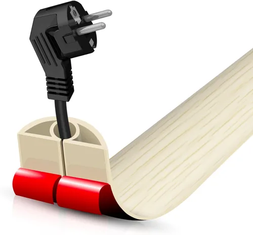 Miniatura 101 de Cubierta autoadhesiva para cables de suelo, gestión de cables de 3.3 pies, protector de tira de extensión para cables, evita tropiezos de cables