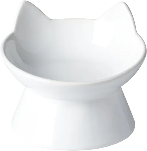 Miniatura 22 de ABRUTY Cuenco de agua para gatos, cuencos elevados de cerámica de 16 onzas, plato de comida para mascotas inclinado y elevado en 15°, antivómito