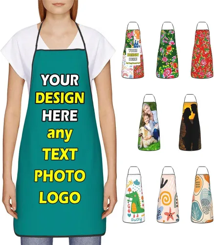 Miniatura 23 de Delantales impermeables personalizados para diseñar tu propia foto logotipo texto para cocinar hornear 28.3 x 20.4 pulgadas