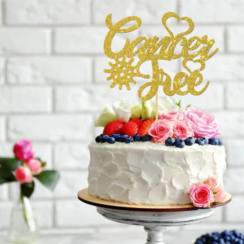 Miniatura 3 de Decoración para tartas sin cáncer, hermosa decoración para tartas de guerrero, sobreviviente de cáncer, suministros de fiesta de cáncer para lucha