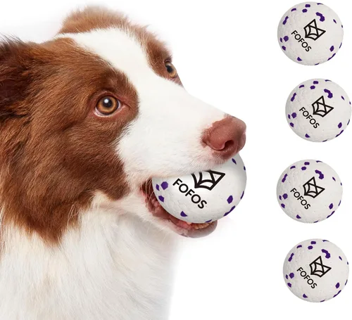 FOFOS Pelotas para perros, juguetes para masticar, pelota de tenis para masticadores agresivos, juguetes molares de dentición, juguete acuático,