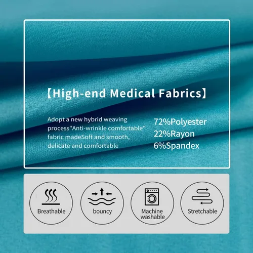 Miniatura 5 de niaahinn Conjuntos de uniforme médico para mujer, uniforme de enfermera, camiseta y pantalón deportivo, traje de trabajo de manga corta, diseño