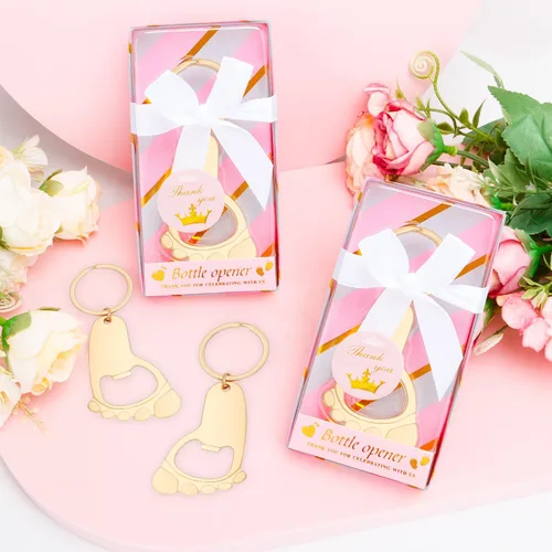 Miniatura 4 de 24 llaveros de pie para bebé, abrebotellas, abrebotellas de pie pequeño, llavero de recuerdo para invitados, baby shower, regalo de regreso para Rosa