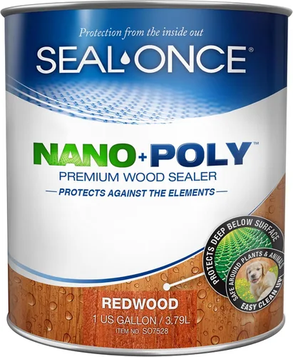 Miniatura 28 de Sellador Seal-Once Nano+Poly de madera penetrante con poliuretano, sellador impermeable de alta calidad, 1 galón, cedro bronce Sellador