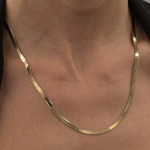 Miniatura 3 de JoycuFF Collar de espiga de oro para mujer, chapado en oro de 14 quilates, cadena de serpiente delicada, gargantilla de oro para mujeres y niñas
