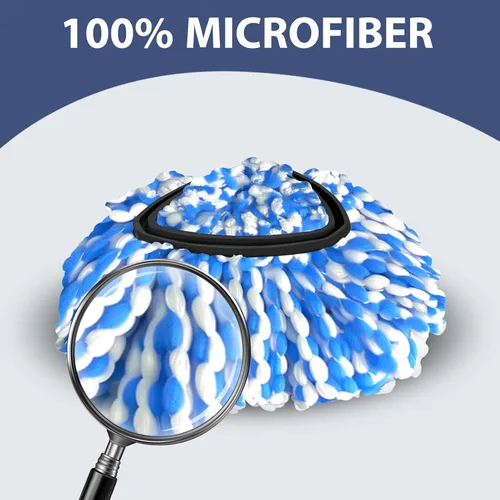 Miniatura 5 de Nuorest - Juego de repuesto para trapeador giratorio para sistema RinseClean de 2 tanques, incluye 2 cabezales de trapeador de microfibra, 1 mango