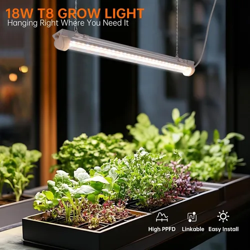 Miniatura 3 de Bstrip T8 - Luz de cultivo de 1.4 pies, 36 W (2 x 18 W), luces para plantas de cultivo en interiores con temporizador, espectro completo con LED