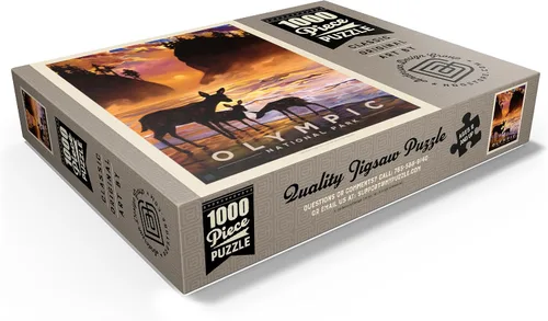 Miniatura 3 de MyPuzzle Olympic National Park: Momento mágico, póster vintage, rompecabezas premium de 1000 piezas para adultos