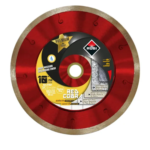 Miniatura 2 de Hoja de diamante premium Red Cobra Wet de 7 pulgadas Ideal para cortar porcelana, cerámica, vidrio, mármol, granito, piedra natural.