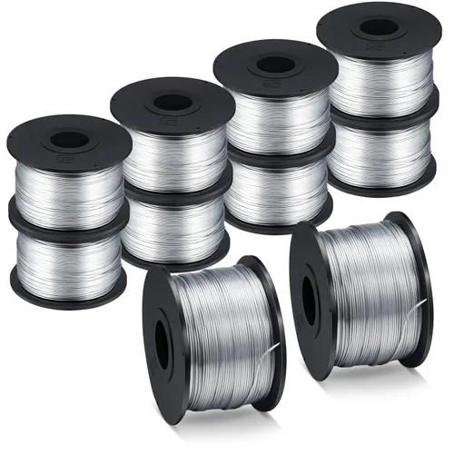 Shimeyao 10 rollos de herramienta de alambre de amarre de barras de refuerzo de 1/32 pulgadas, 0.031 in, 360 pies, bobina de alambre para máquina