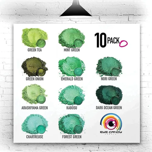 Miniatura 8 de Pigmento en polvo de mica "Chartreuse" (0.88 oz), aditivo multiusos para manualidades Carpintería, bombas de baño naturales, resina, pintura