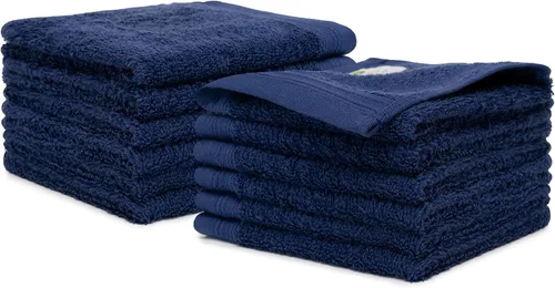 Miniatura 10 de Juego de 12 paños de 100 % algodón de 13 x 13 pulgadas, juego de 12 toallas ultrasuaves y altamente absorbentes, para baño, gimnasio, hotel, spa