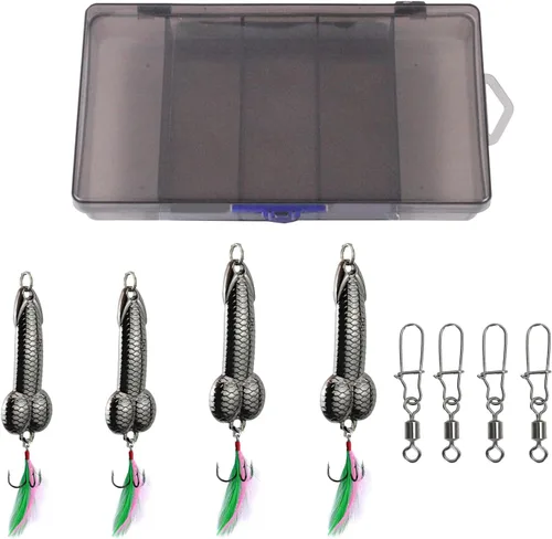 Miniatura 8 de 4Pcs Funny Fishing Lures, Top Water Bass Fishing Lure, Bass Fishing Gear Spinner Baits Freshwater Saltwater Fish Equipment Fish Hook Gift for