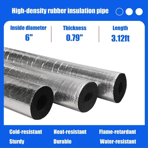 Miniatura 7 de Tubo de espuma de aislamiento de tubería - Aislamiento de tubería de agua para exteriores, tubo de aislamiento térmico de papel de aluminio 0.79