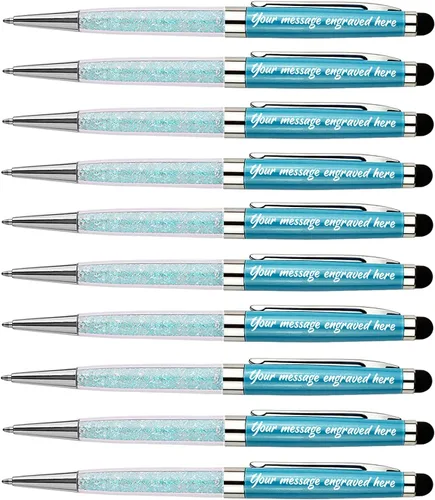 Miniatura 19 de Ancolo Bolígrafos grabados de lujo con punta de lápiz capacitivo, repuestos de tinta negra de cristal, bolígrafos de calidad, personalizados