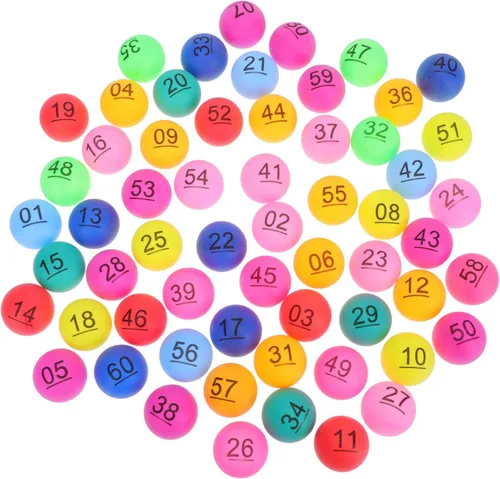 60 pelotas numeradas 1-60 pelotas de tenis de mesa de 1.575 pulgadas (1.575 in), pelota de pong impresa con números para proyectos de bricolaje,