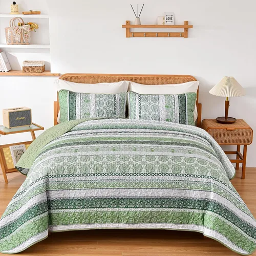 Miniatura 23 de WONGS BEDDING Juego de Edredón Boho Tamaño Full, Juego de Edredones Bohemios Grises de 3 Piezas, Juego de Ropa de Cama Cubrecama de Microfibra