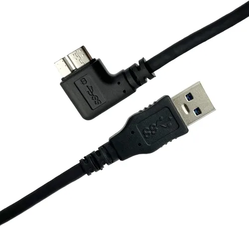 Miniatura 3 de Seadream Cable micro USB 3.0 en ángulo M/M, paquete de 2 unidades USB 3.0 Micro B macho a USB 3.0 tipo A macho Gen 1 5Gbps cable 11.8 in