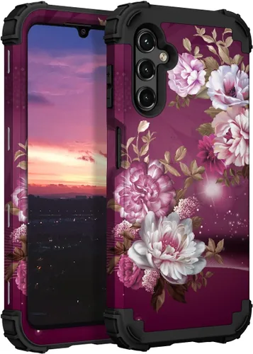 Miniatura 21 de Hocase Funda para Galaxy A37 5G, protección resistente a prueba de golpes, parachoques de goma de silicona suave+funda protectora híbrida