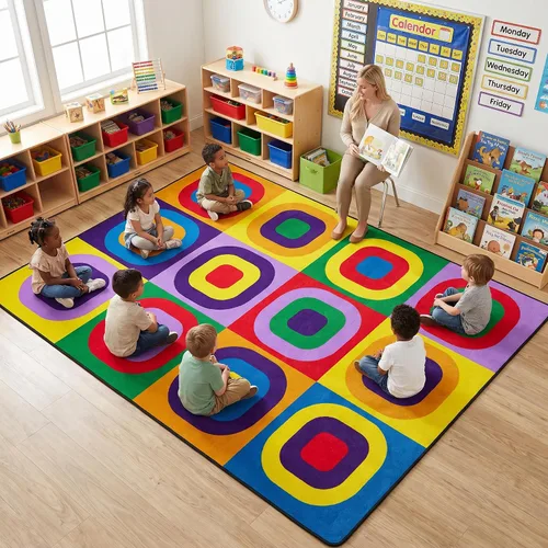 Miniatura 32 de Alfombra para Niños, Alfombra de Oruga Arcoíris ABC Letras del Alfabeto Tapete Educativo - 5x7 Pies Alfombra de Área de Aprendizaje con Respaldo